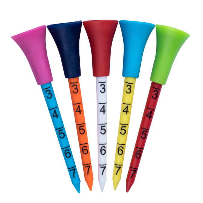 Rubber Top Plastic Golf Tees - 83mm (5 pack)