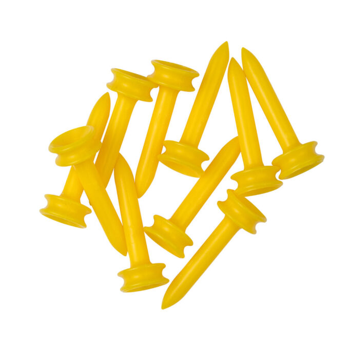 Yellow Plastic Step Golf Tees - 35mm (10 pack)
