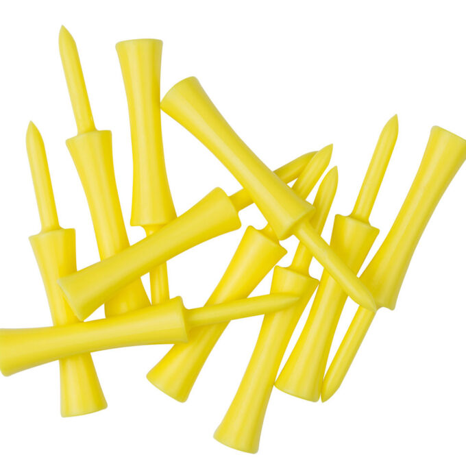 Yellow Plastic Step Golf Tees – 78mm (10 pack)