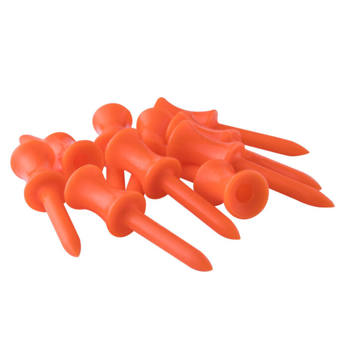 Orange Plastic Step Golf Tees – 48mm (10 pack)
