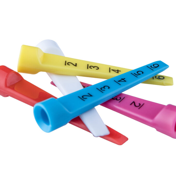 Flat Wedge Plastic Golf Tees - 70mm (5 pack)