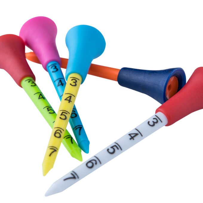 Rubber Top Plastic Golf Tees - 83mm (5 pack)